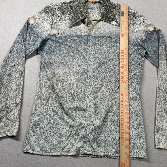 Vintage Geno Shirt Mens L (fits s) Gene Ostro Disco Abstract 1970s Psychadelic - Picture 8 of 9